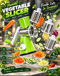 Falari 3-in-1 Tabletop Drum Grater - Rotary Cheese Shredder, Vegetable Slicer &amp; Cutter