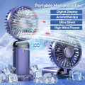 6-in-1 Mini Mist Spray Fan - Digital Battery Display | Rechargeable Hand Fan with Water Spray