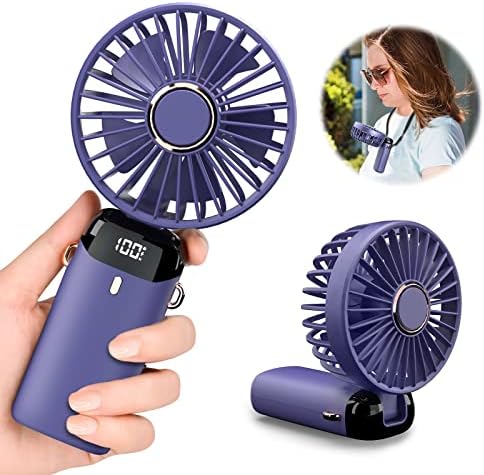 6-in-1 Mini Mist Spray Fan - Digital Battery Display | Rechargeable Hand Fan with Water Spray